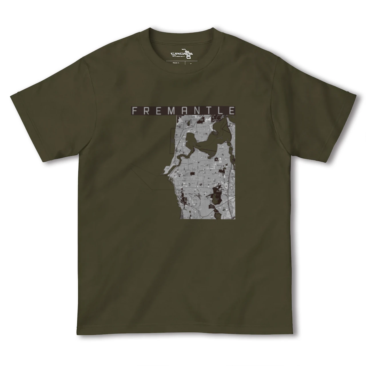【フリーマントル(オーストラリア)】地図柄ヘビーウェイトTシャツ