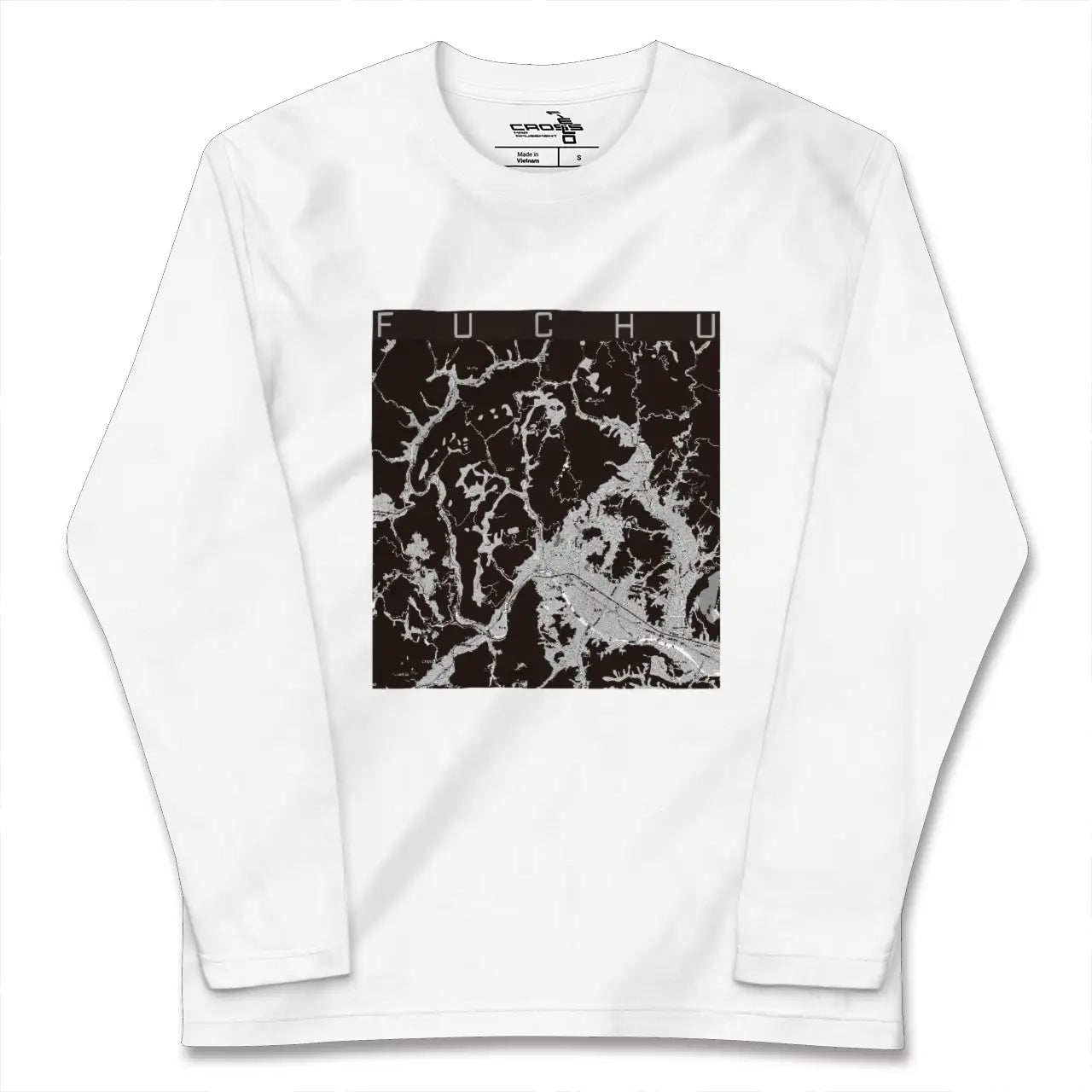 【府中(広島県)(広島県)】地図柄ロングスリーブTシャツ