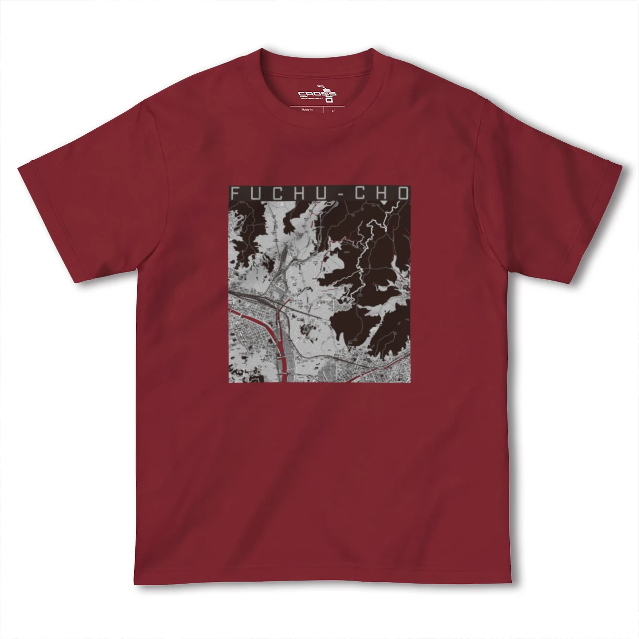 【府中町(広島県)】地図柄ヘビーウェイトTシャツ