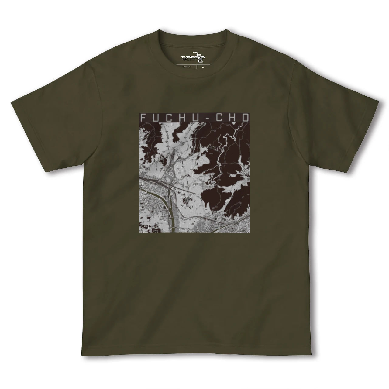 【府中町(広島県)】地図柄ヘビーウェイトTシャツ