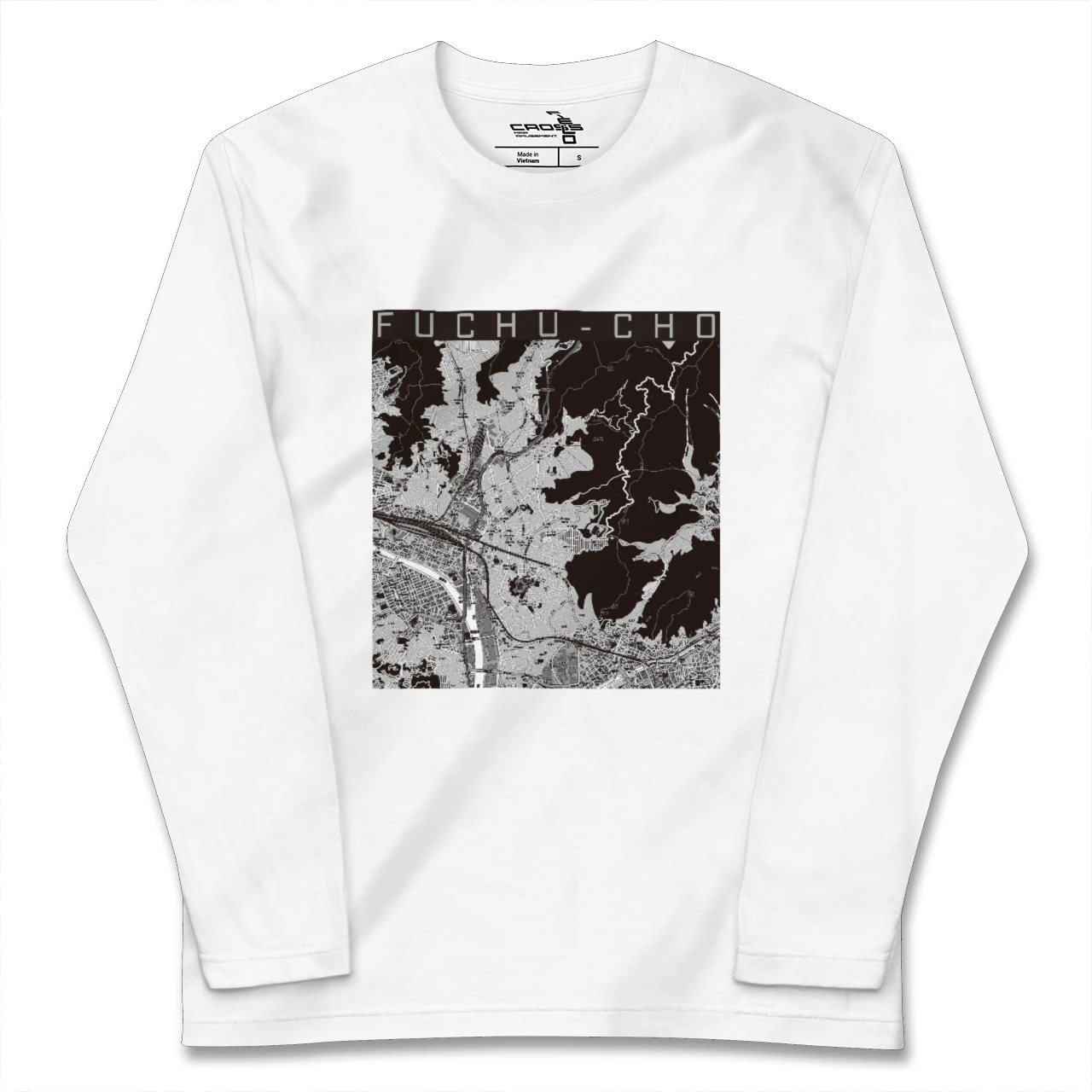 【府中町(広島県)】地図柄ロングスリーブTシャツ