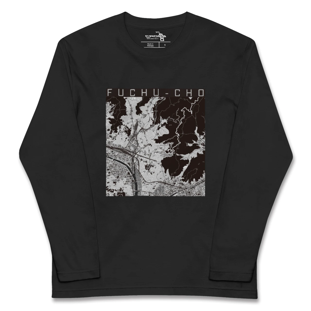 【府中町(広島県)】地図柄ロングスリーブTシャツ