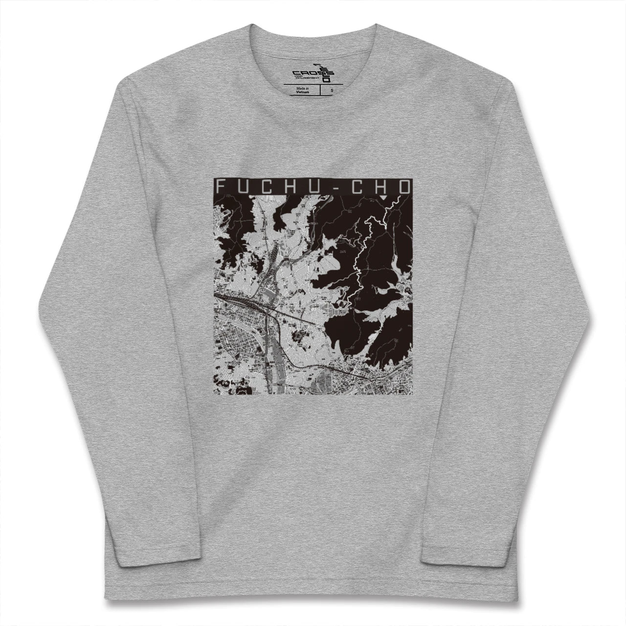 【府中町(広島県)】地図柄ロングスリーブTシャツ