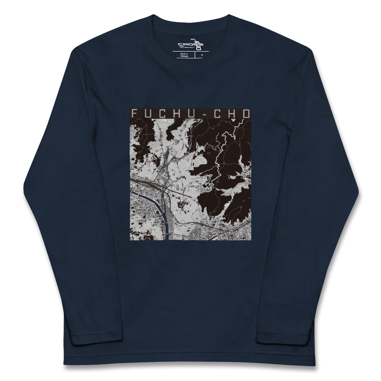 【府中町(広島県)】地図柄ロングスリーブTシャツ