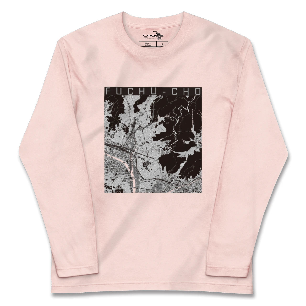 【府中町(広島県)】地図柄ロングスリーブTシャツ
