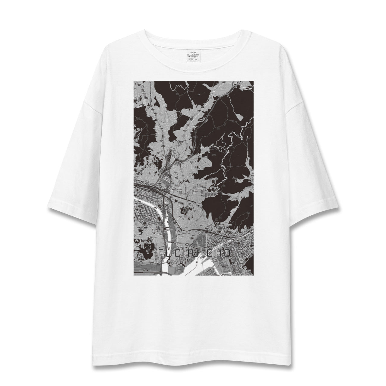 【府中町(広島県)】地図柄ビッグシルエットTシャツ