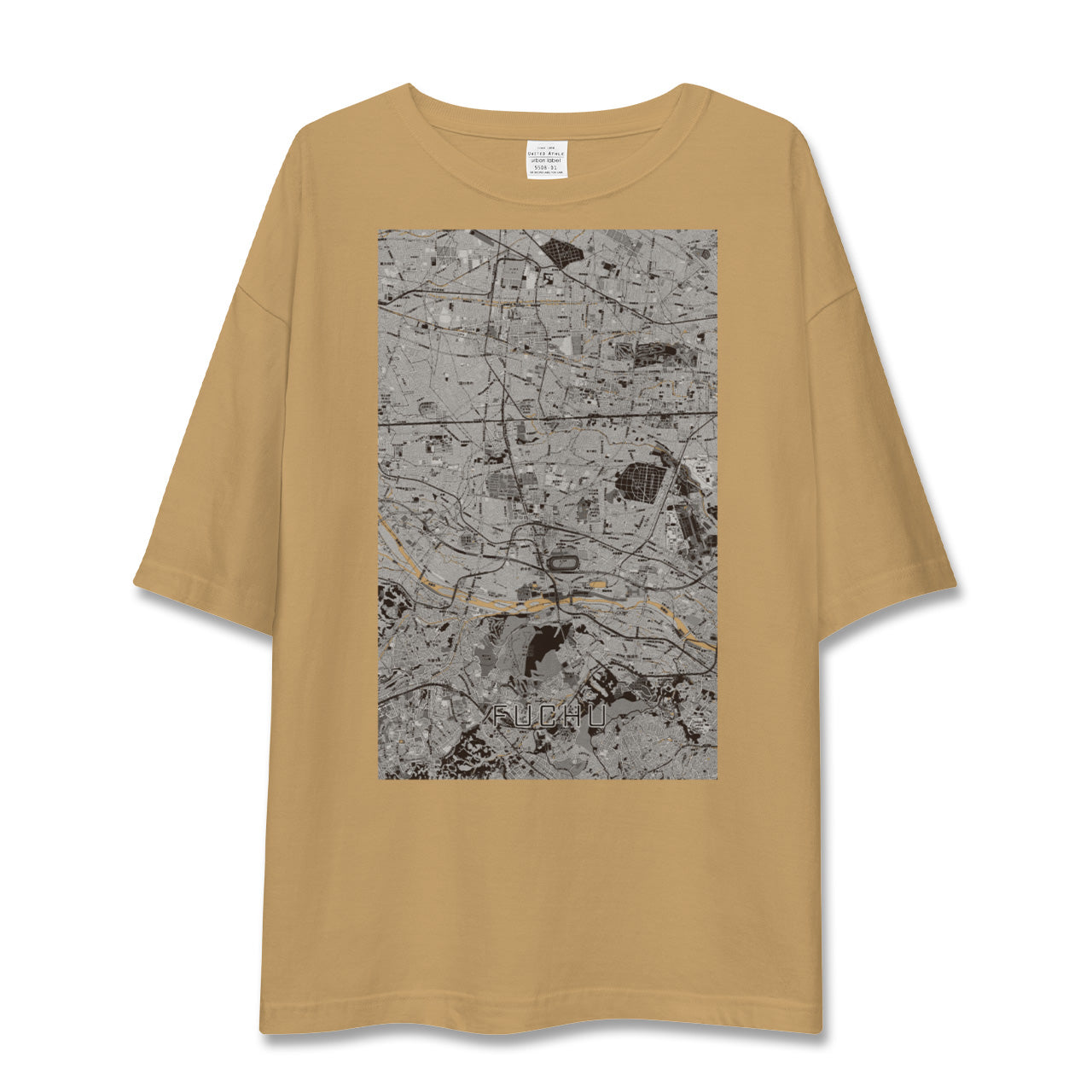 【府中2(東京都)】地図柄ビッグシルエットTシャツ