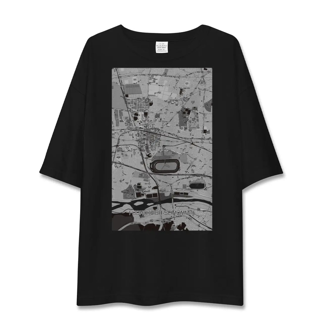 【府中競馬正門前(東京都)】地図柄ビッグシルエットTシャツ