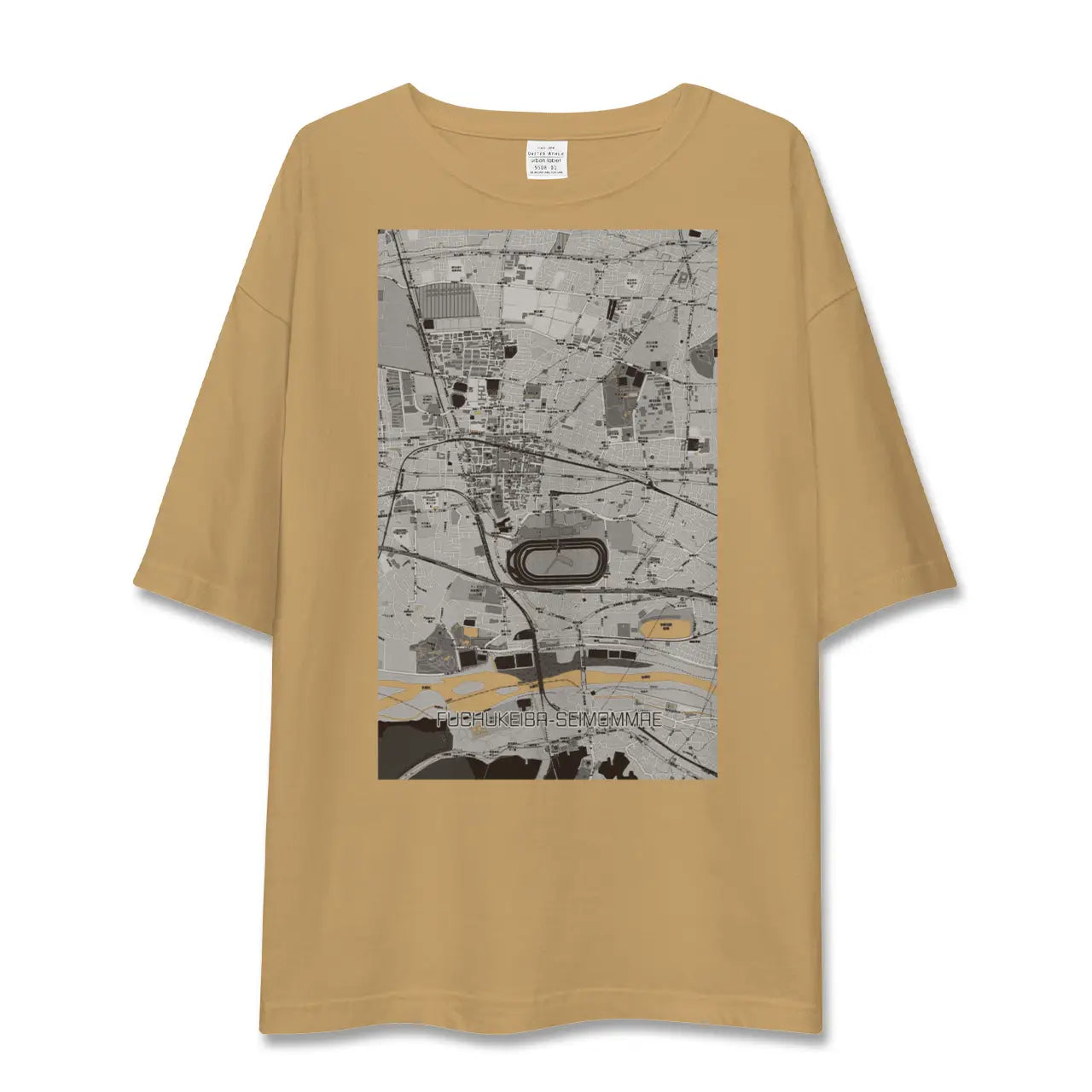 【府中競馬正門前(東京都)】地図柄ビッグシルエットTシャツ