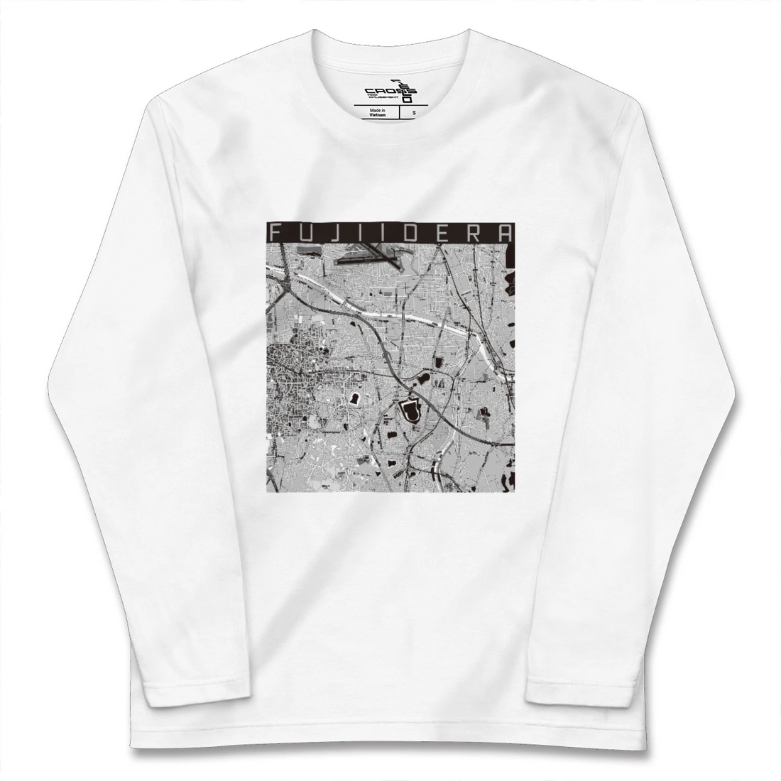 【藤井寺(大阪府)】地図柄ロングスリーブTシャツ