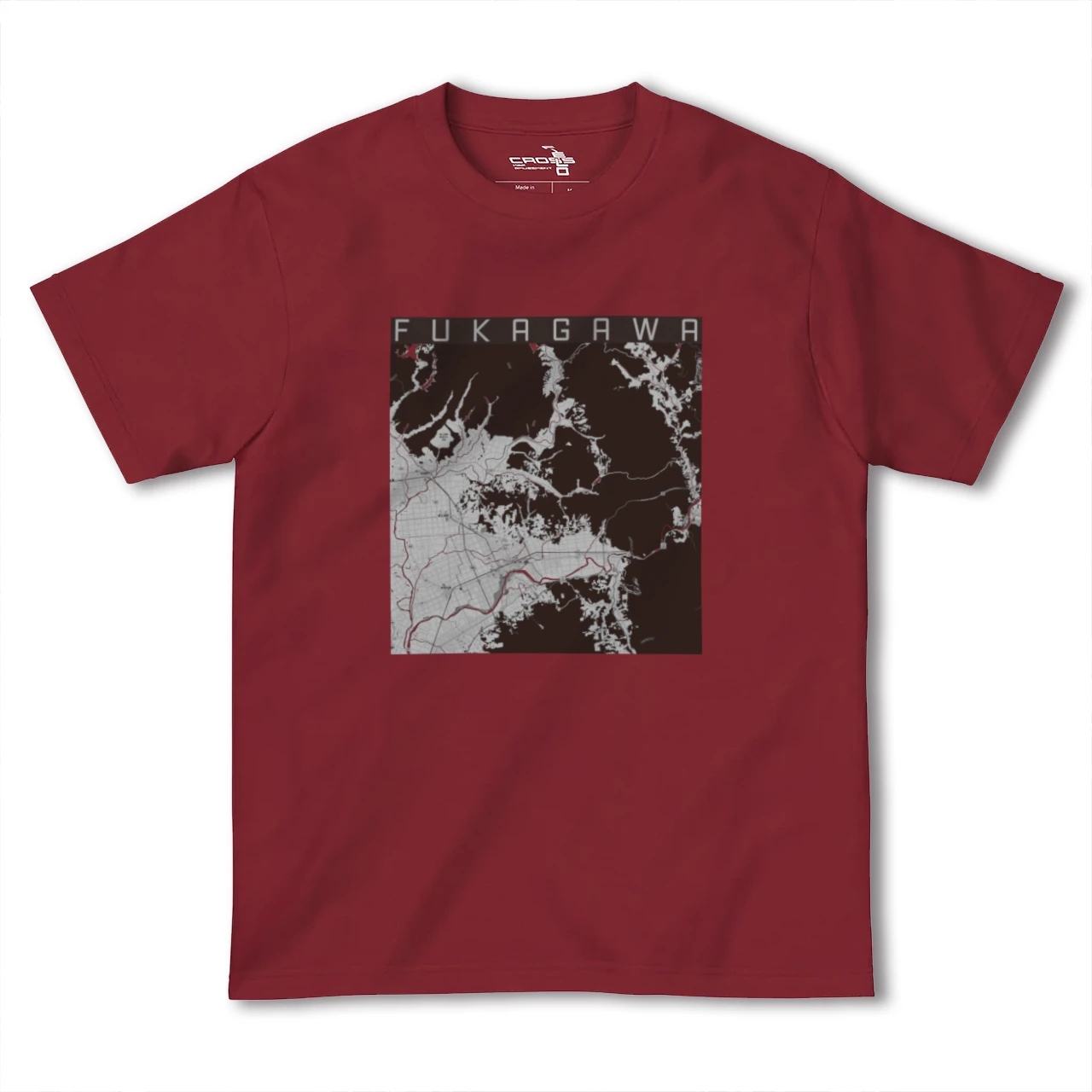 【深川(北海道)(北海道)】地図柄ヘビーウェイトTシャツ