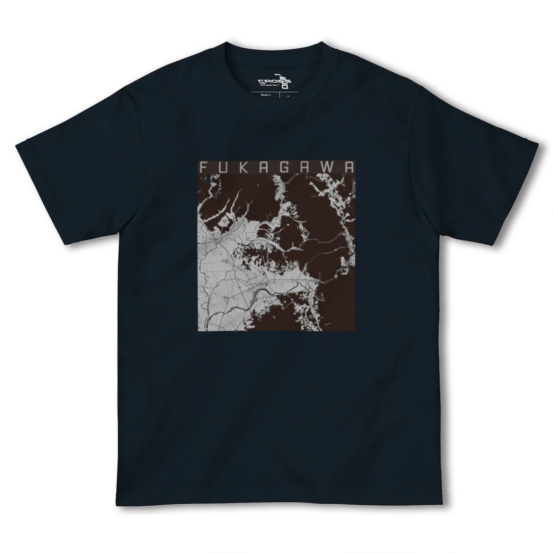 【深川(北海道)(北海道)】地図柄ヘビーウェイトTシャツ