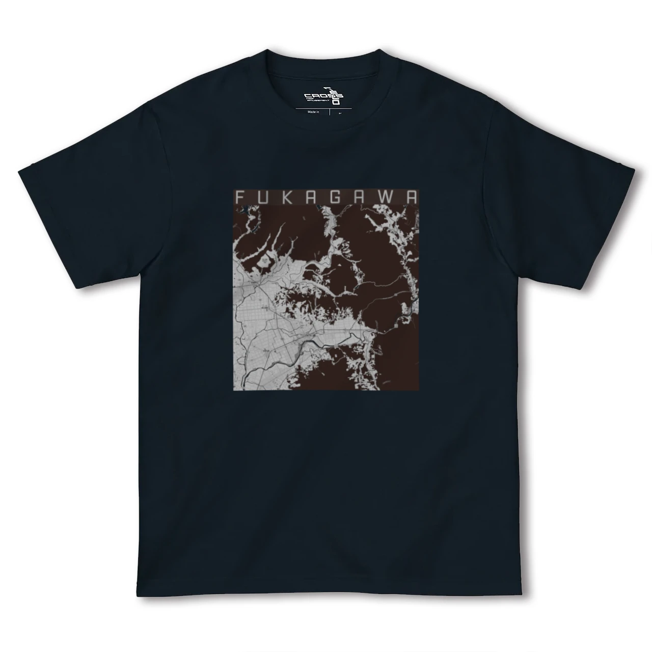 【深川(北海道)(北海道)】地図柄ヘビーウェイトTシャツ