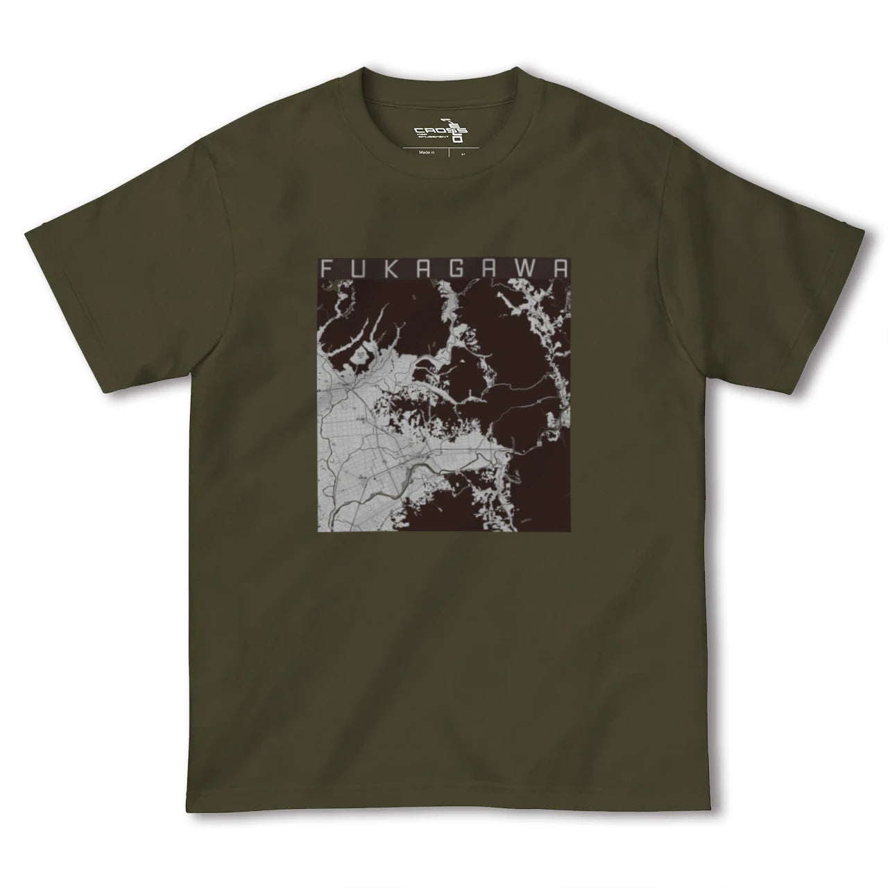 【深川(北海道)(北海道)】地図柄ヘビーウェイトTシャツ
