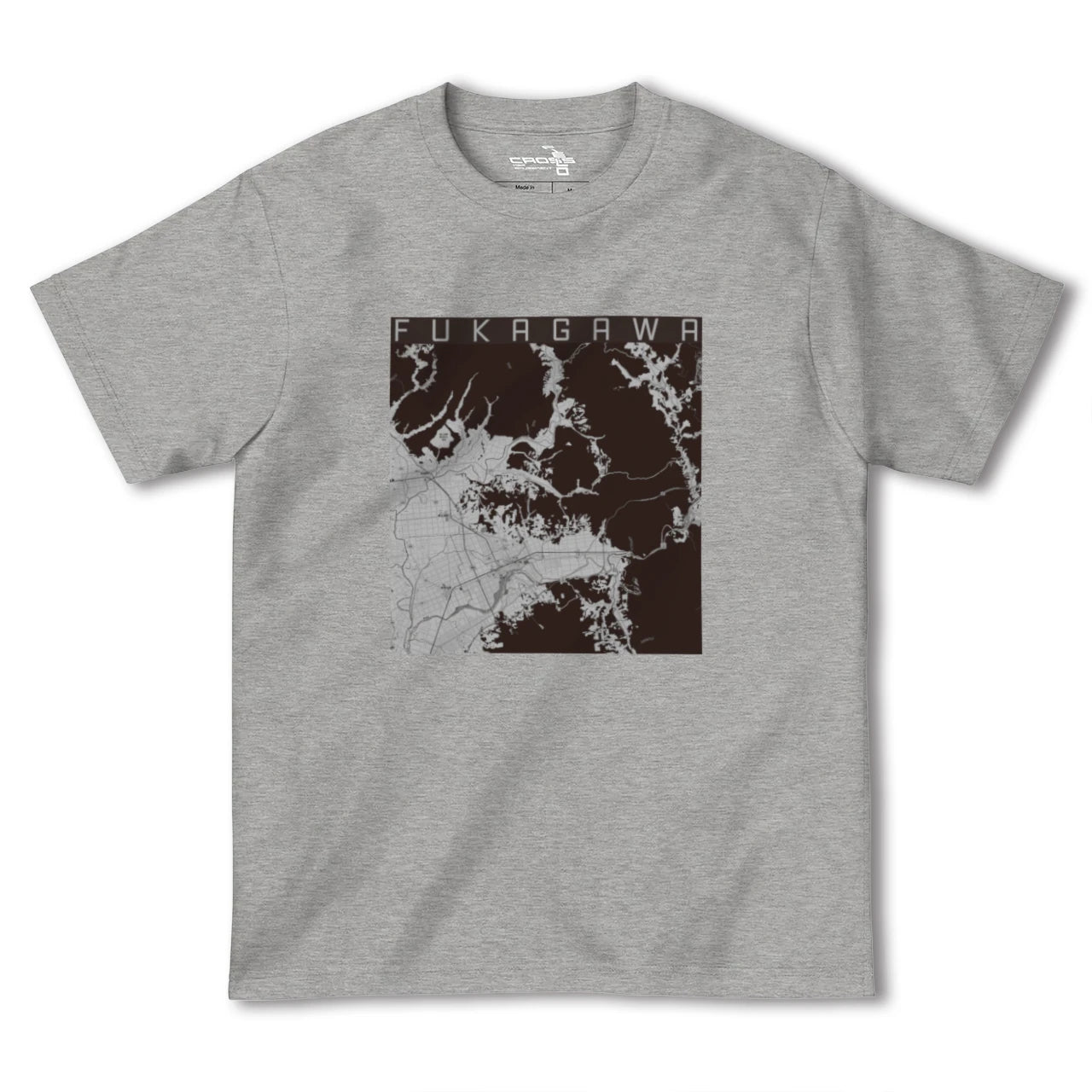 【深川(北海道)(北海道)】地図柄ヘビーウェイトTシャツ