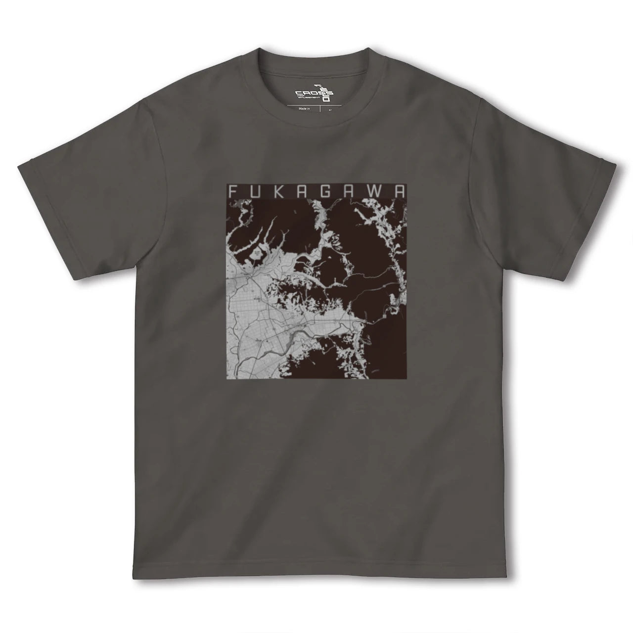 【深川(北海道)(北海道)】地図柄ヘビーウェイトTシャツ