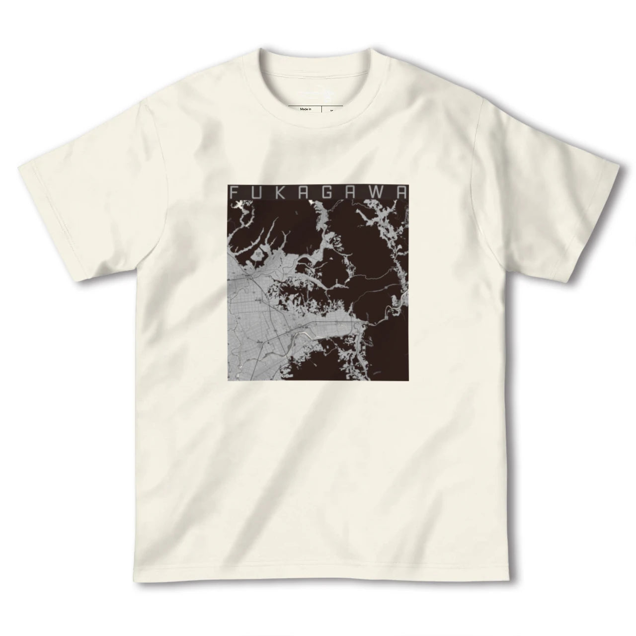 【深川(北海道)(北海道)】地図柄ヘビーウェイトTシャツ