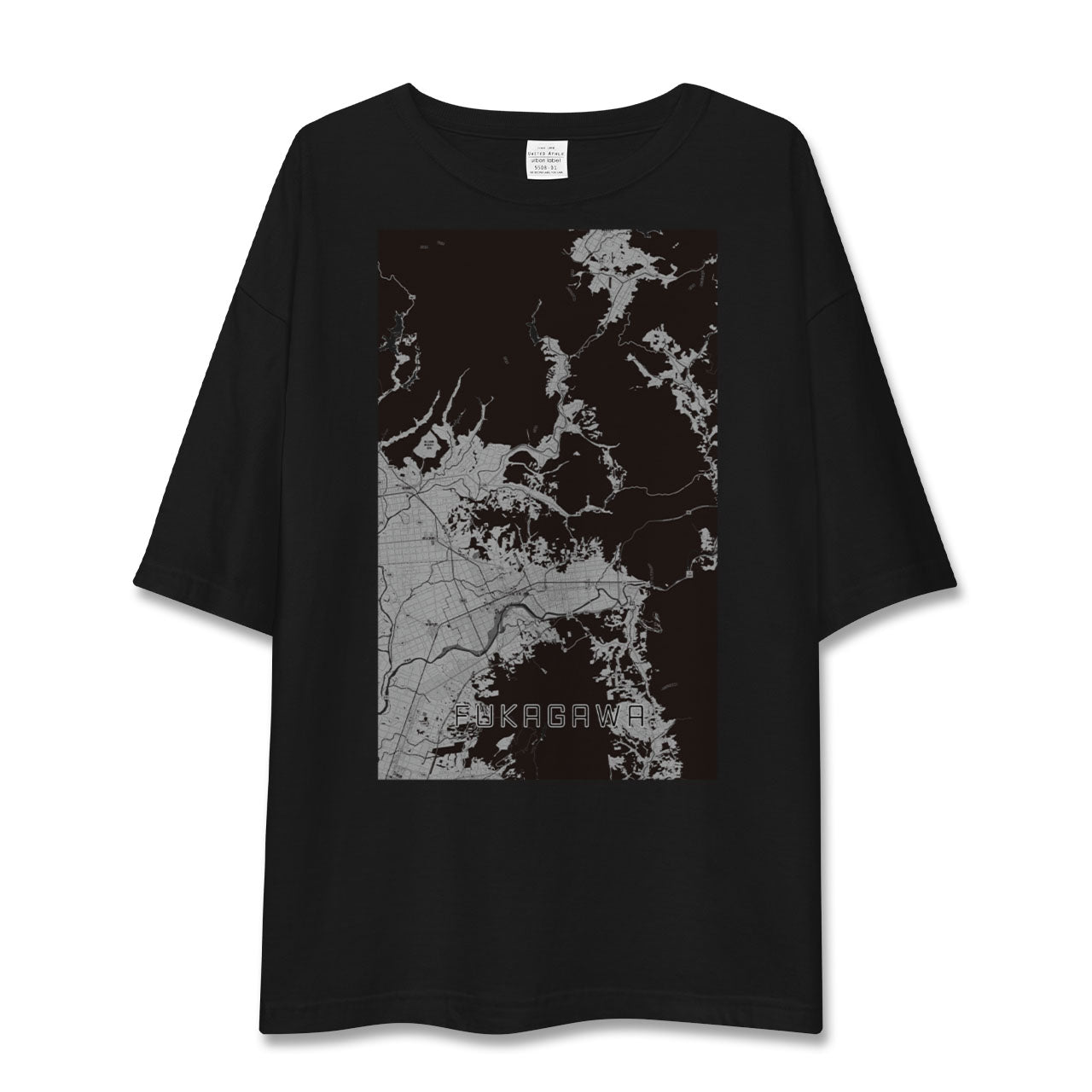 【深川(北海道)(北海道)】地図柄ビッグシルエットTシャツ