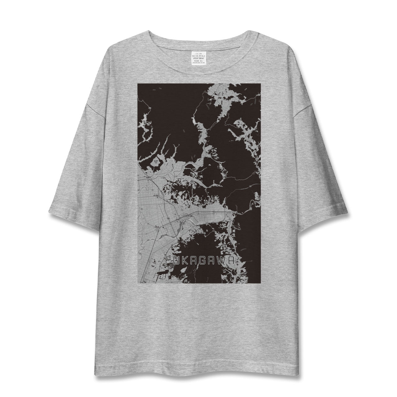 【深川(北海道)(北海道)】地図柄ビッグシルエットTシャツ