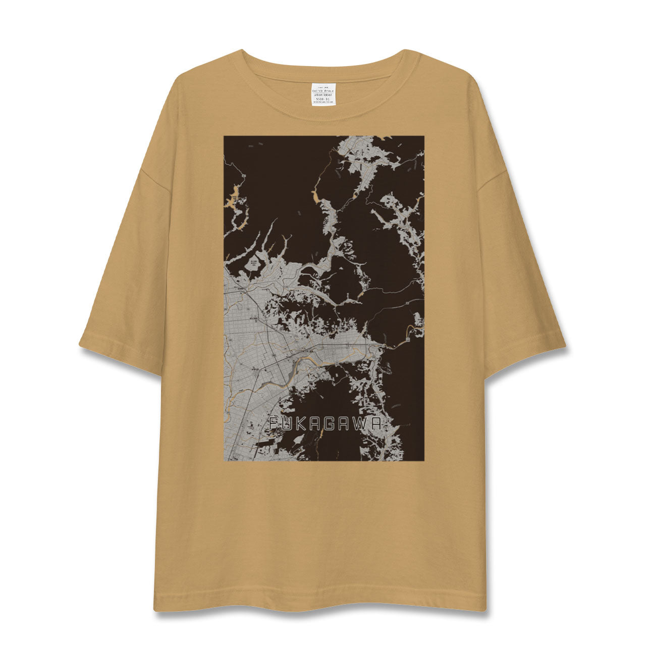 【深川(北海道)(北海道)】地図柄ビッグシルエットTシャツ
