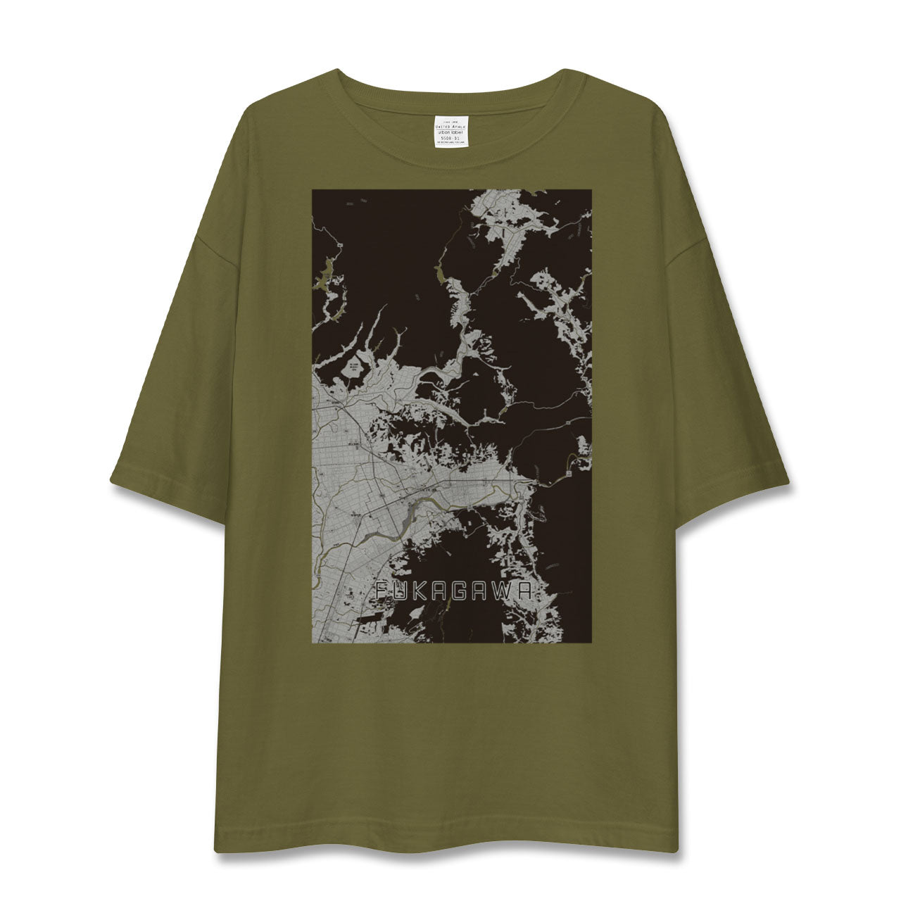 【深川(北海道)(北海道)】地図柄ビッグシルエットTシャツ