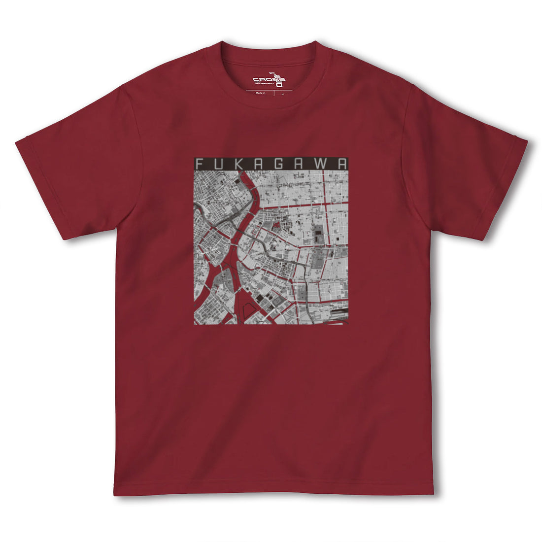 【深川2(東京都)】地図柄ヘビーウェイトTシャツ