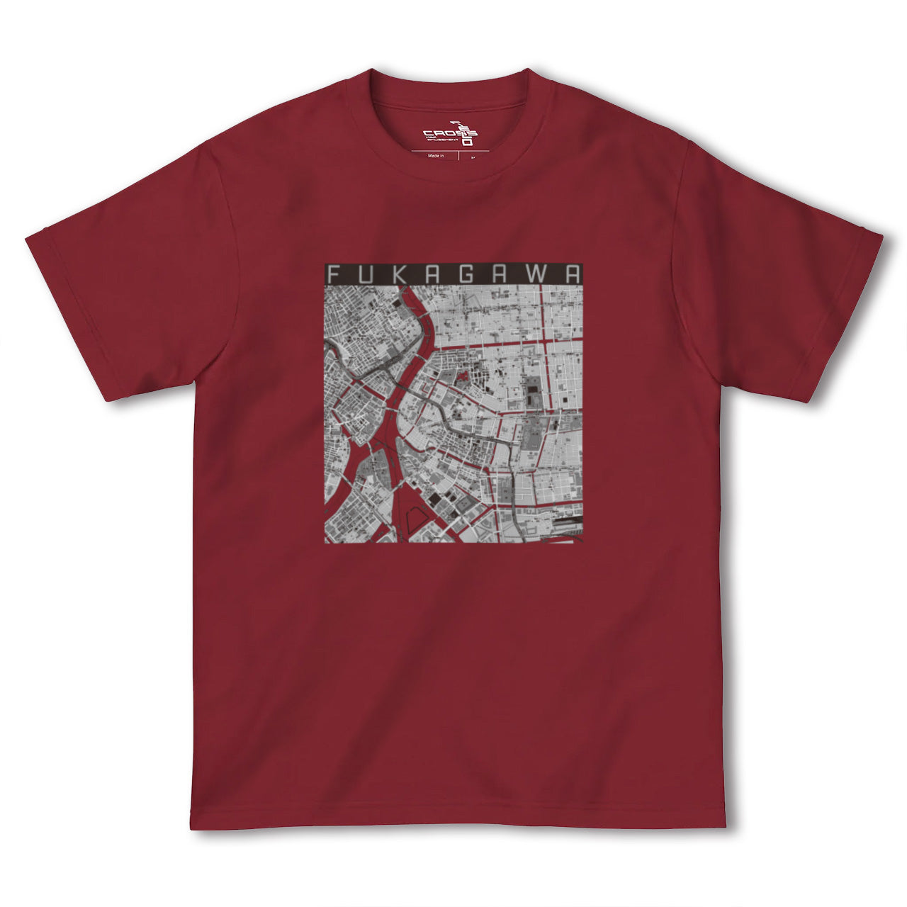 【深川2(東京都)】地図柄ヘビーウェイトTシャツ