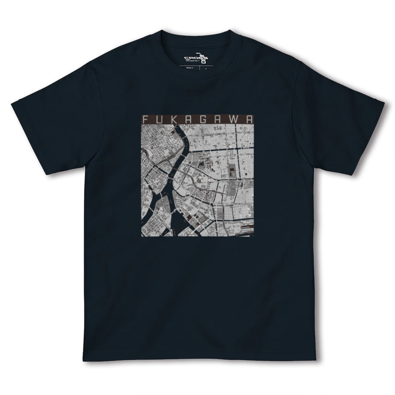 【深川2(東京都)】地図柄ヘビーウェイトTシャツ