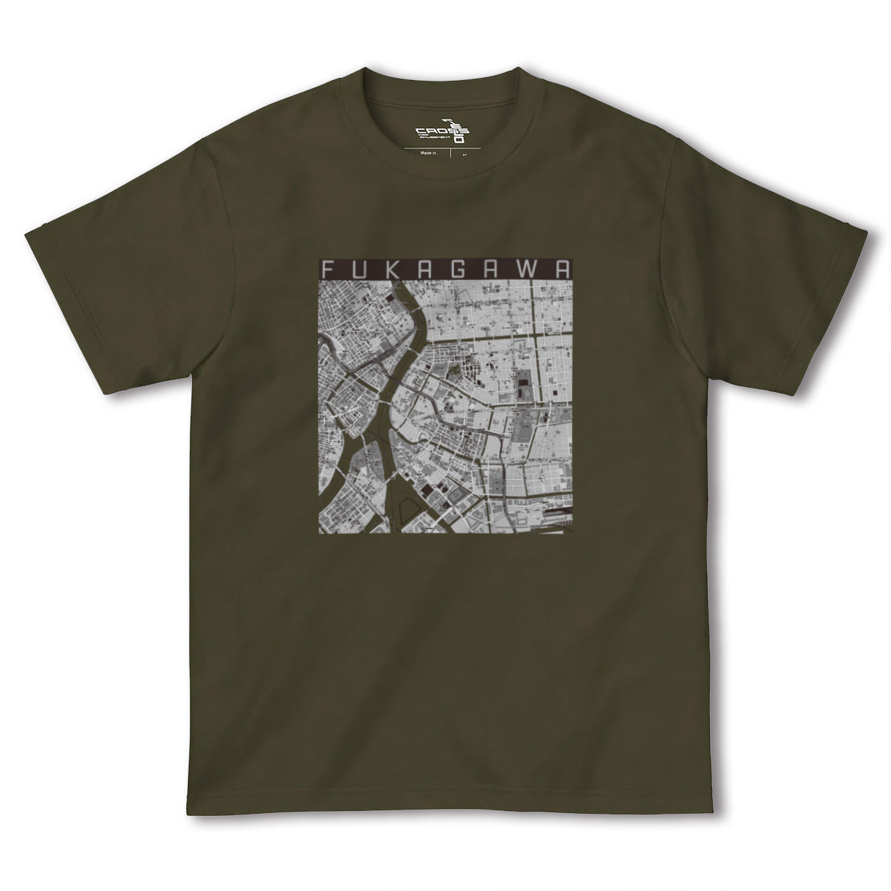 【深川2(東京都)】地図柄ヘビーウェイトTシャツ
