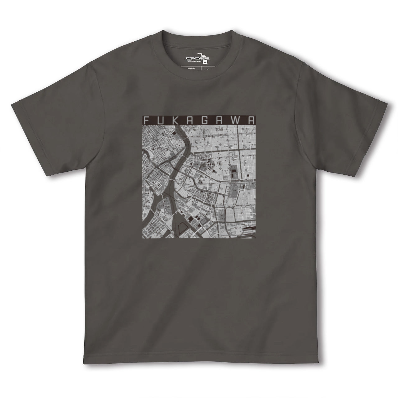 【深川2(東京都)】地図柄ヘビーウェイトTシャツ