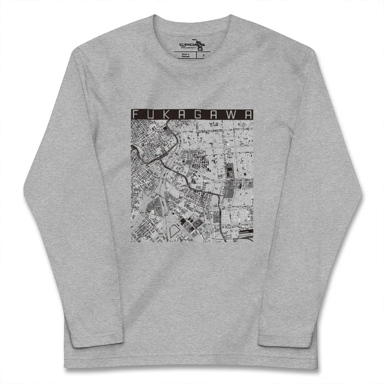 【深川2(東京都)】地図柄ロングスリーブTシャツ