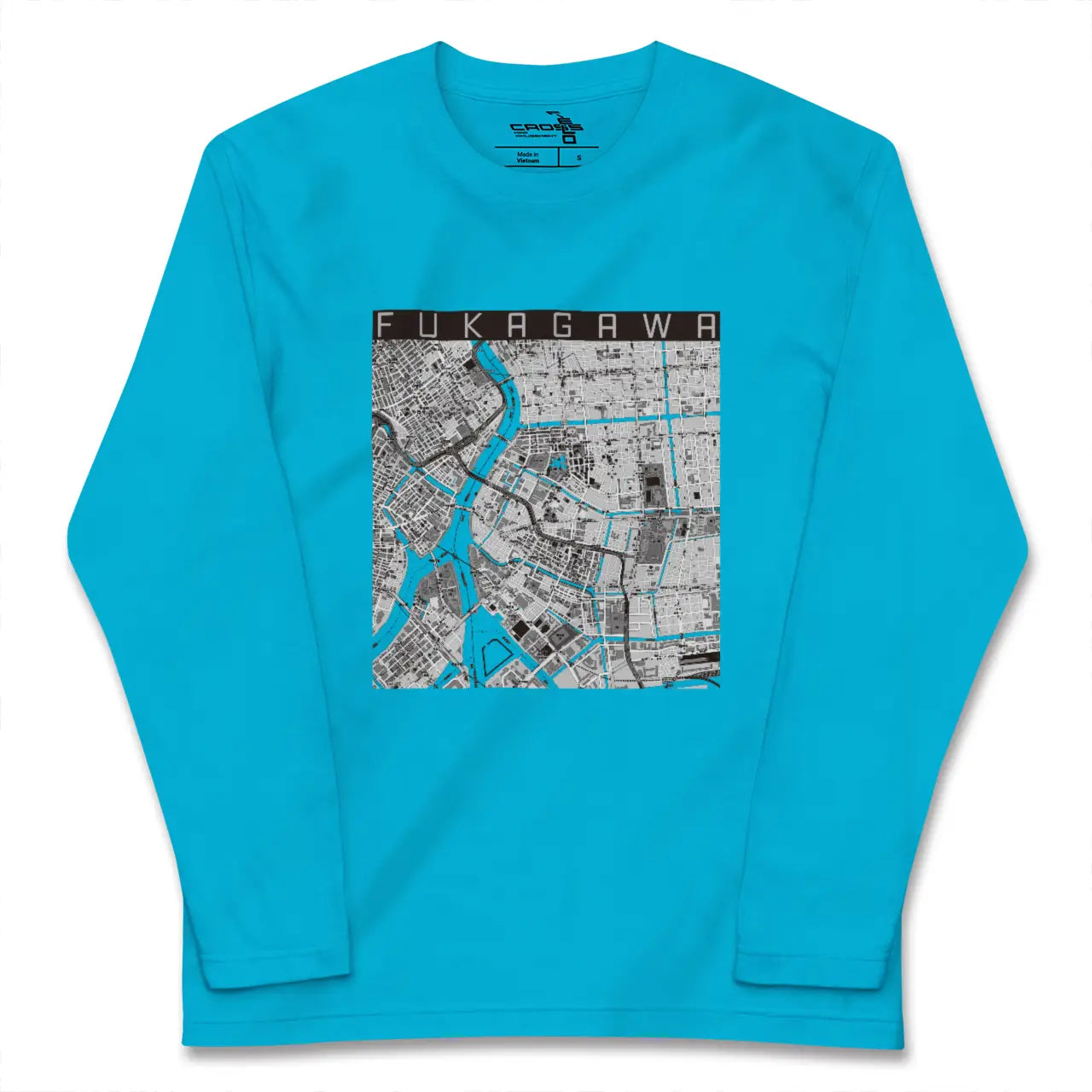 【深川2(東京都)】地図柄ロングスリーブTシャツ