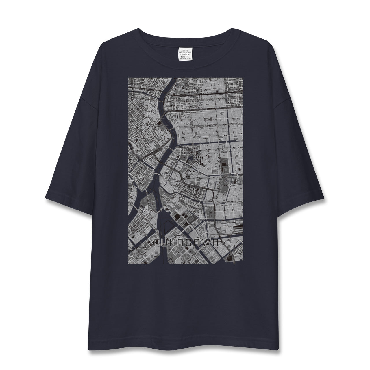 【深川2(東京都)】地図柄ビッグシルエットTシャツ