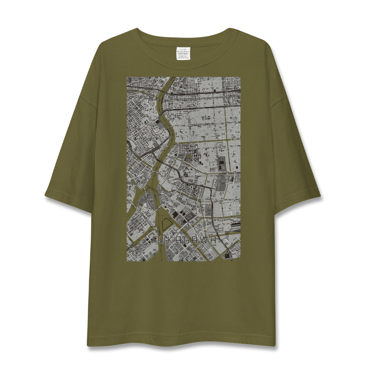 【深川2(東京都)】地図柄ビッグシルエットTシャツ