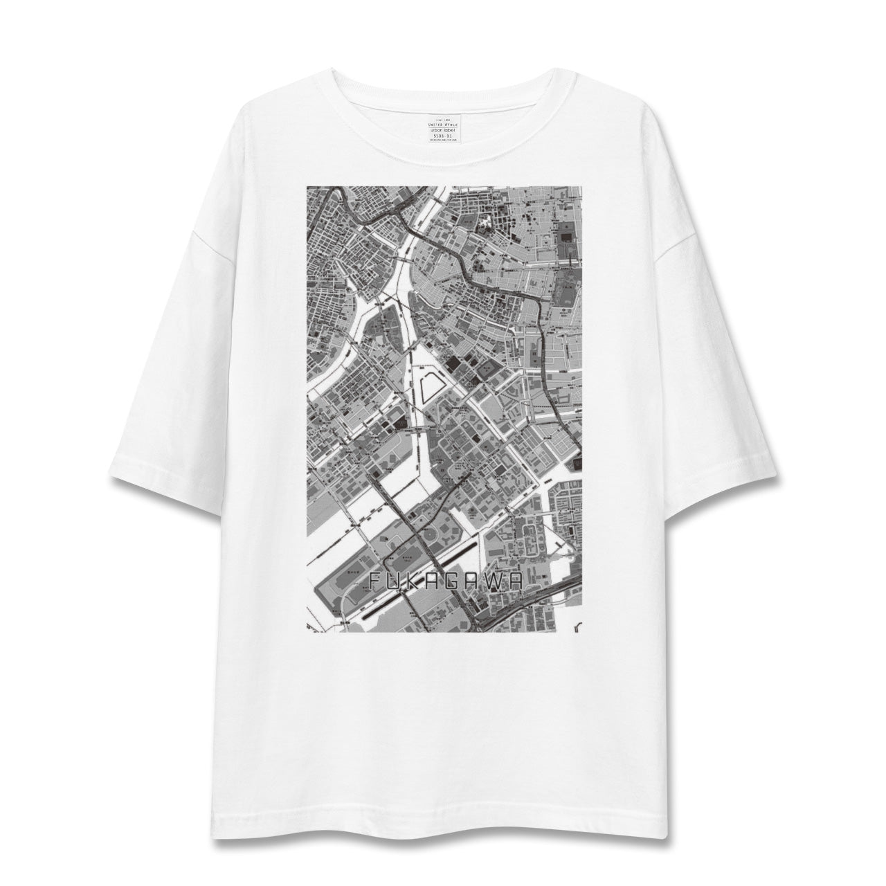 【深川(東京都)】地図柄ビッグシルエットTシャツ