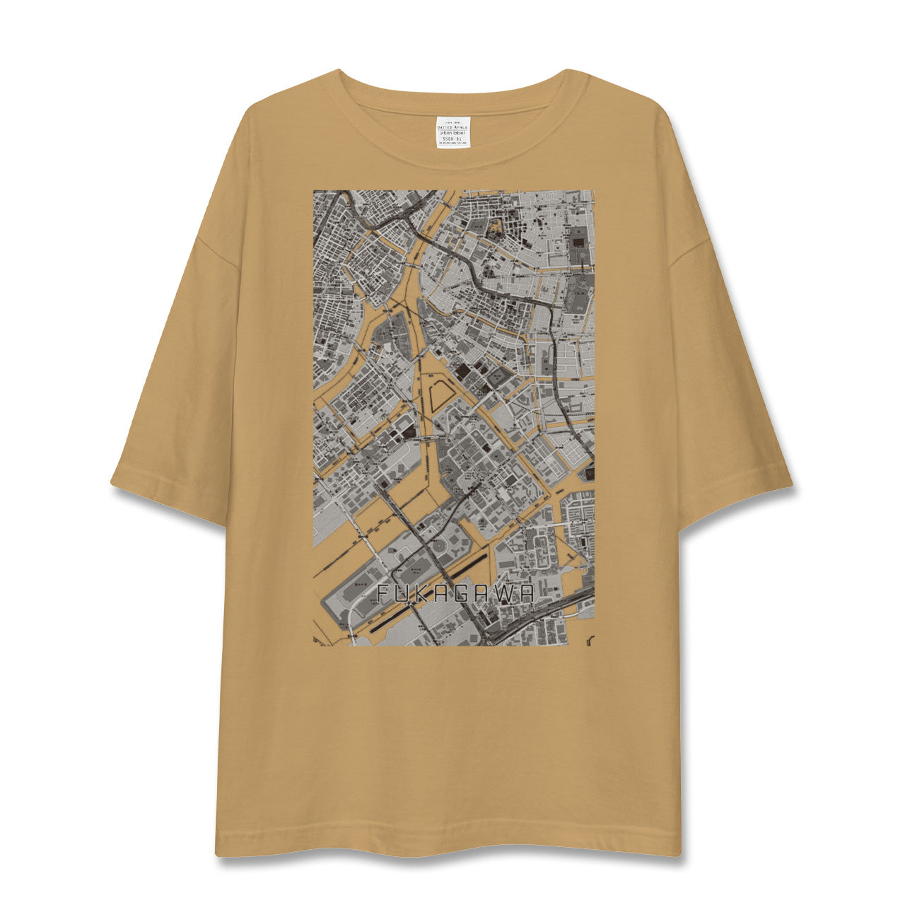 【深川(東京都)】地図柄ビッグシルエットTシャツ