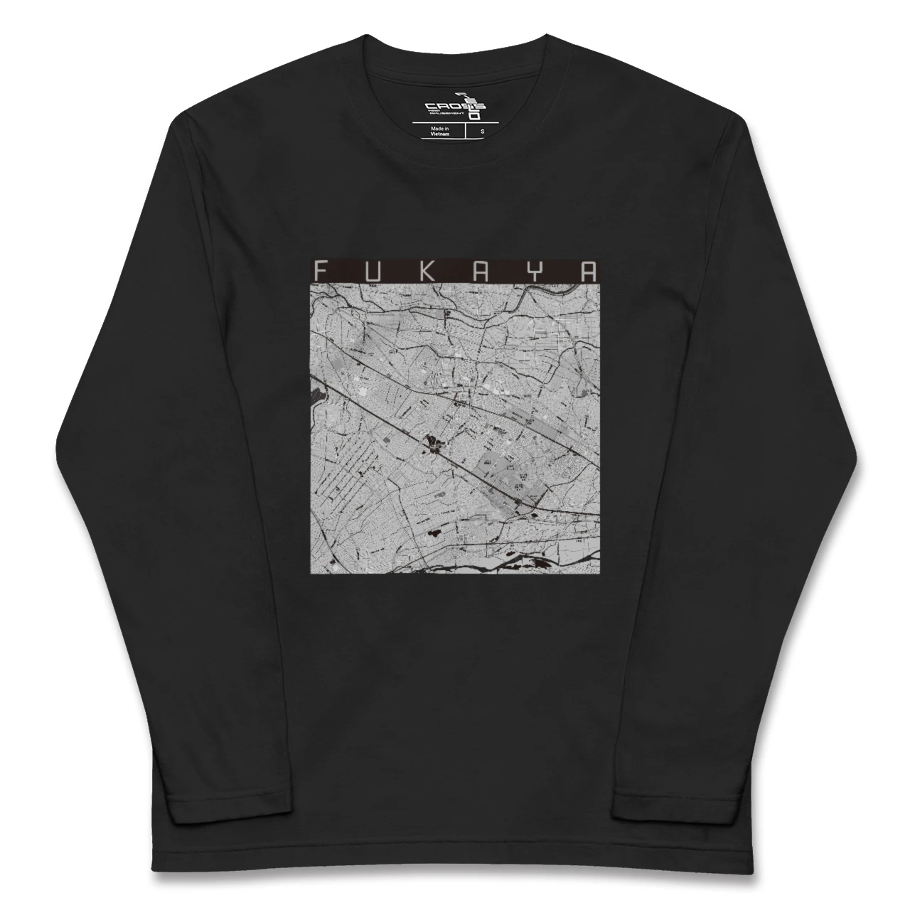 【深谷(埼玉県)】地図柄ロングスリーブTシャツ