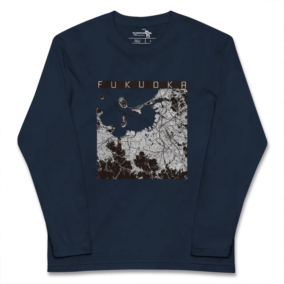 【福岡(福岡県)】地図柄ロングスリーブTシャツ