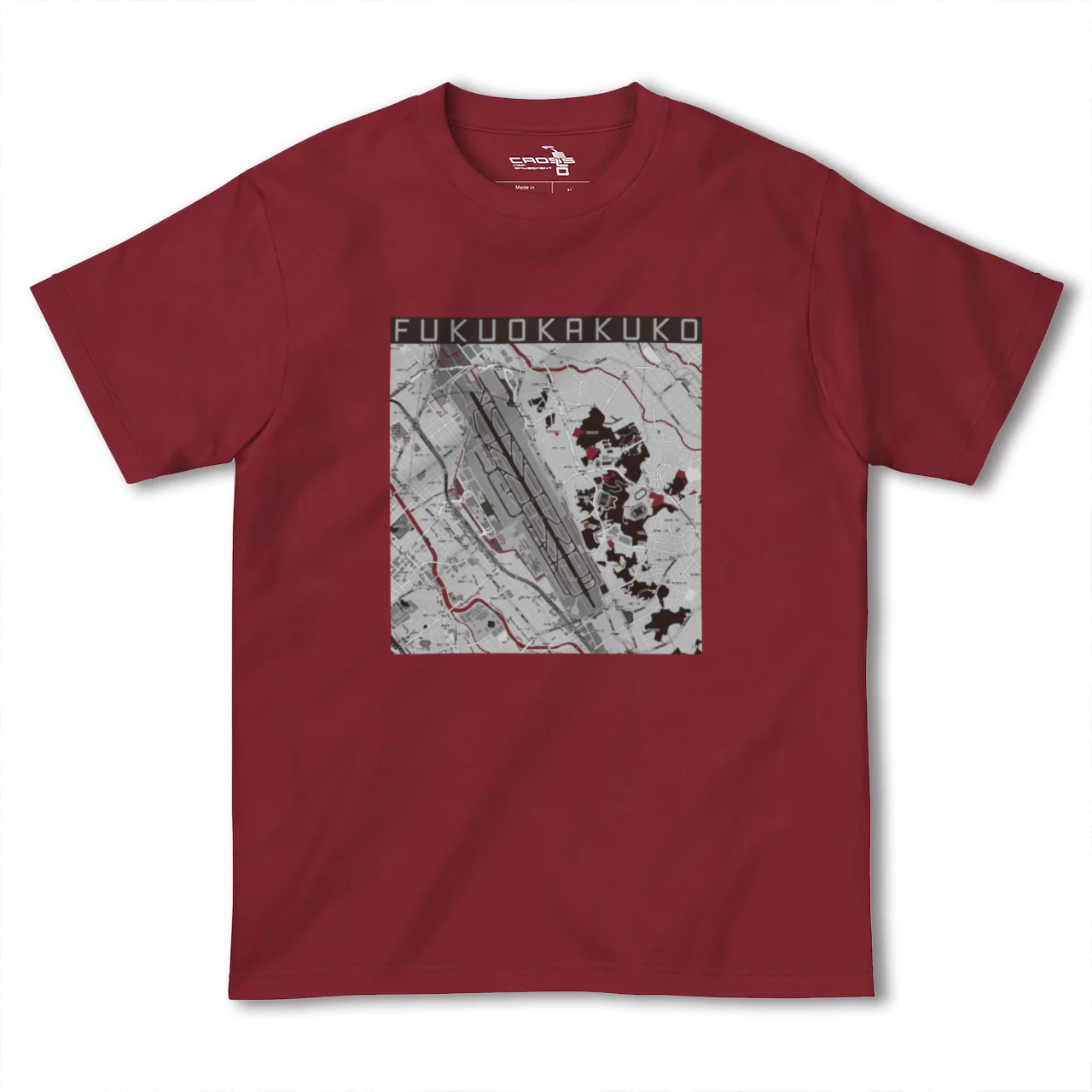 【福岡空港(福岡県)】地図柄ヘビーウェイトTシャツ
