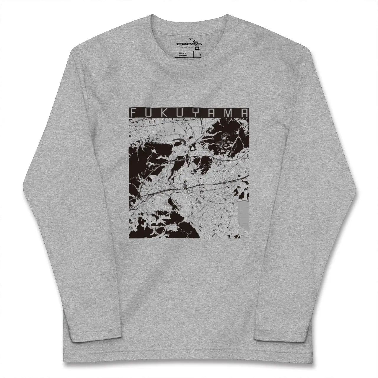 【福山(広島県)】地図柄ロングスリーブTシャツ