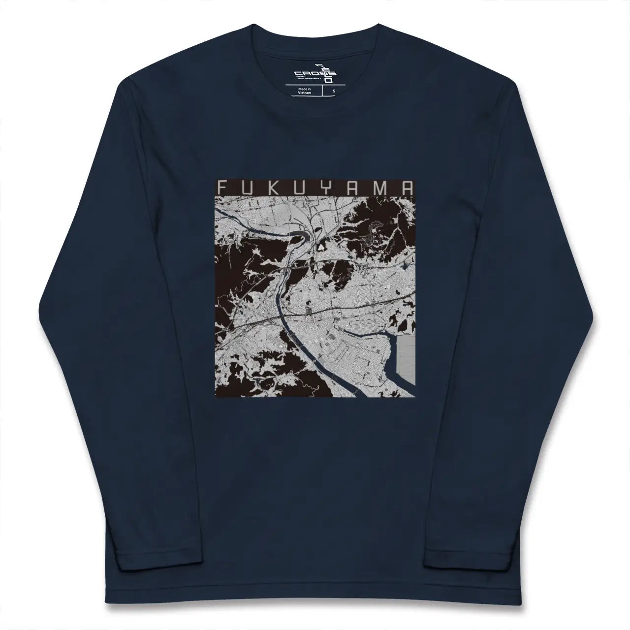 【福山(広島県)】地図柄ロングスリーブTシャツ