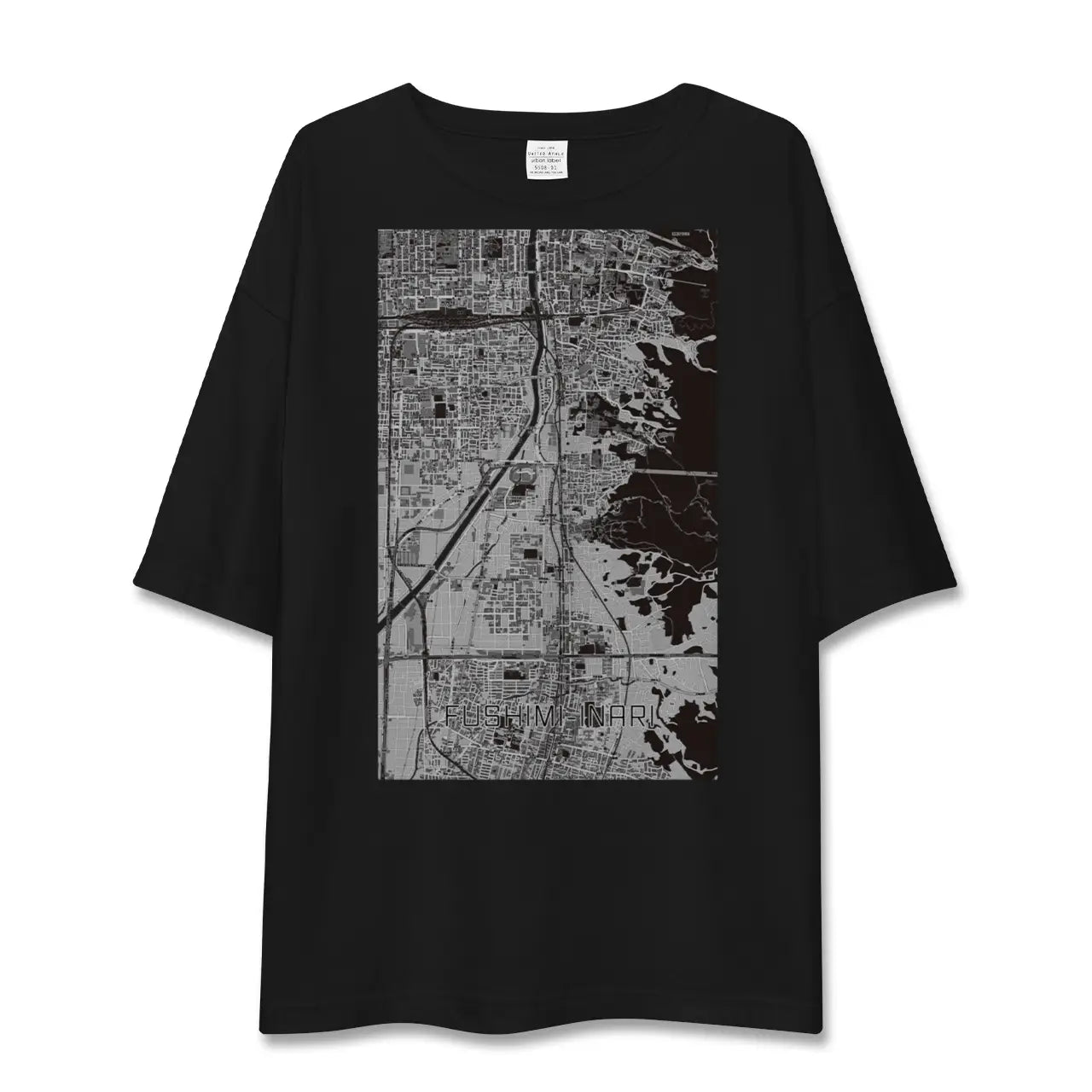 【伏見稲荷(京都府)】地図柄ビッグシルエットTシャツ