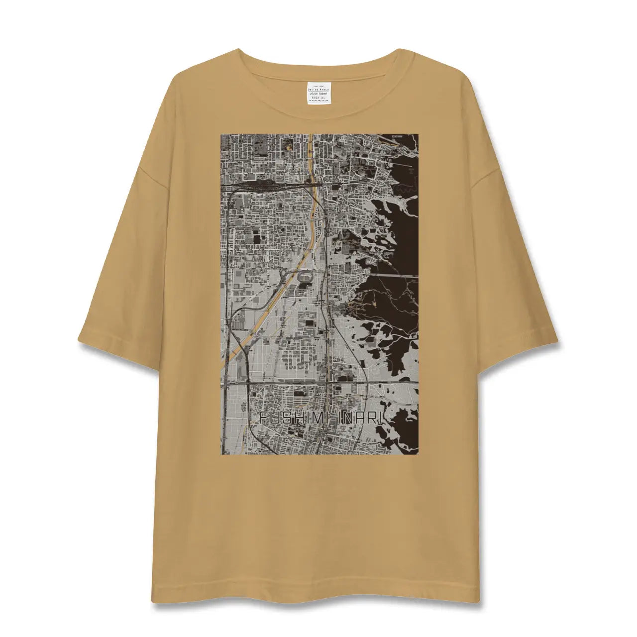 【伏見稲荷(京都府)】地図柄ビッグシルエットTシャツ