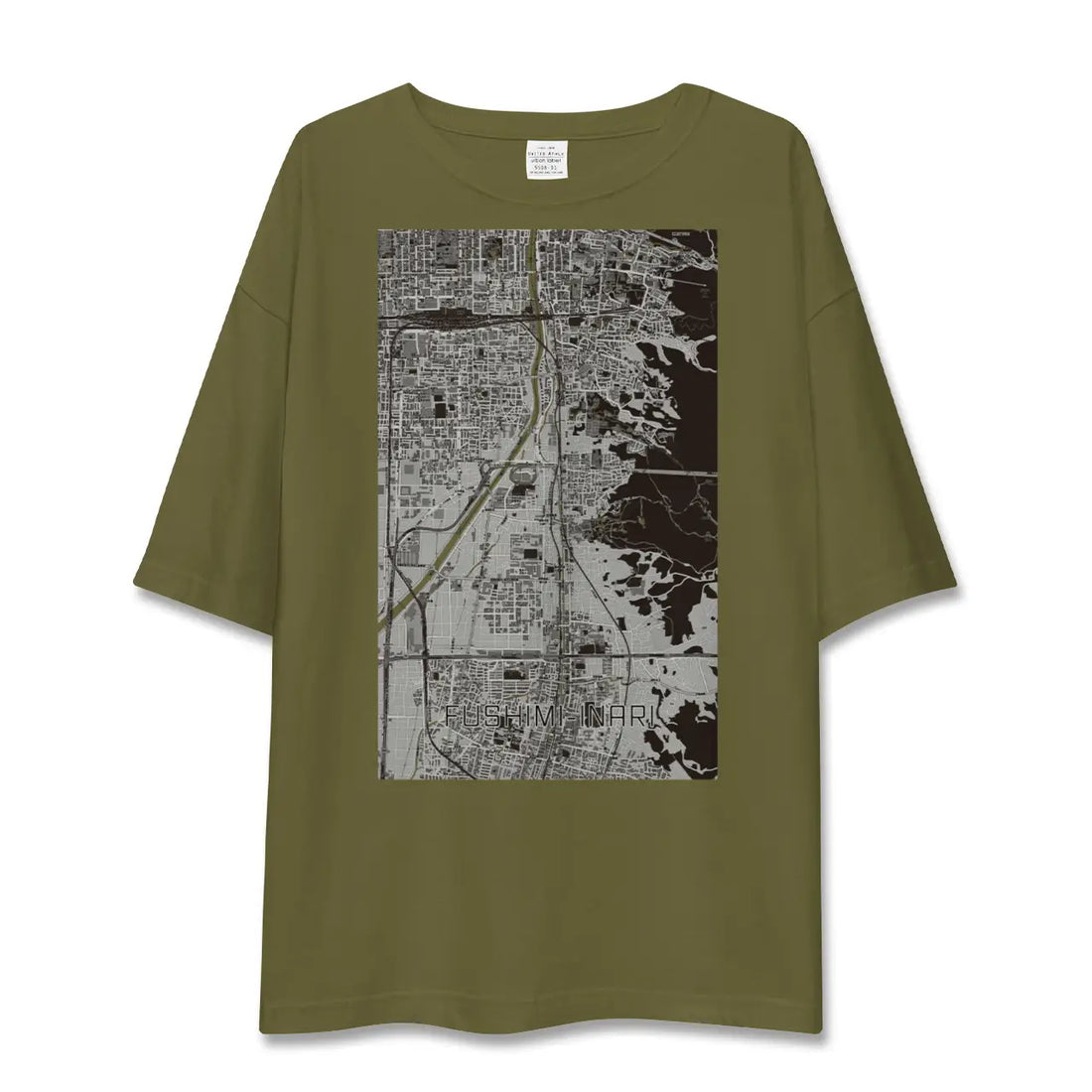 【伏見稲荷(京都府)】地図柄ビッグシルエットTシャツ