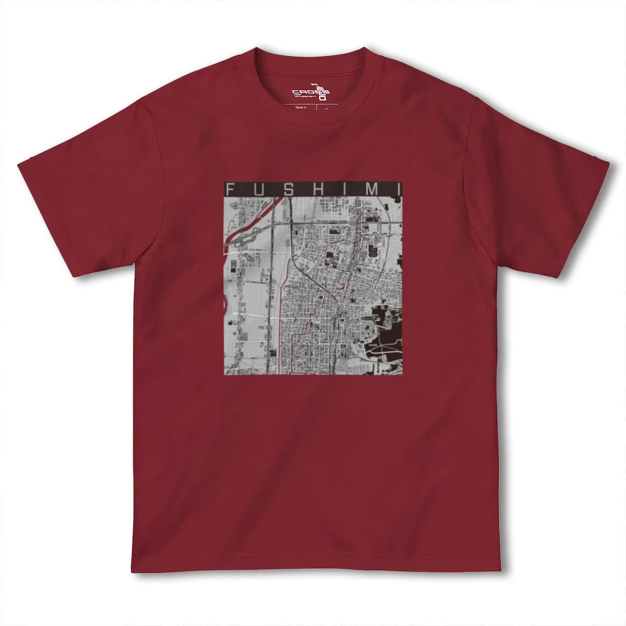【伏見(京都府)】地図柄ヘビーウェイトTシャツ