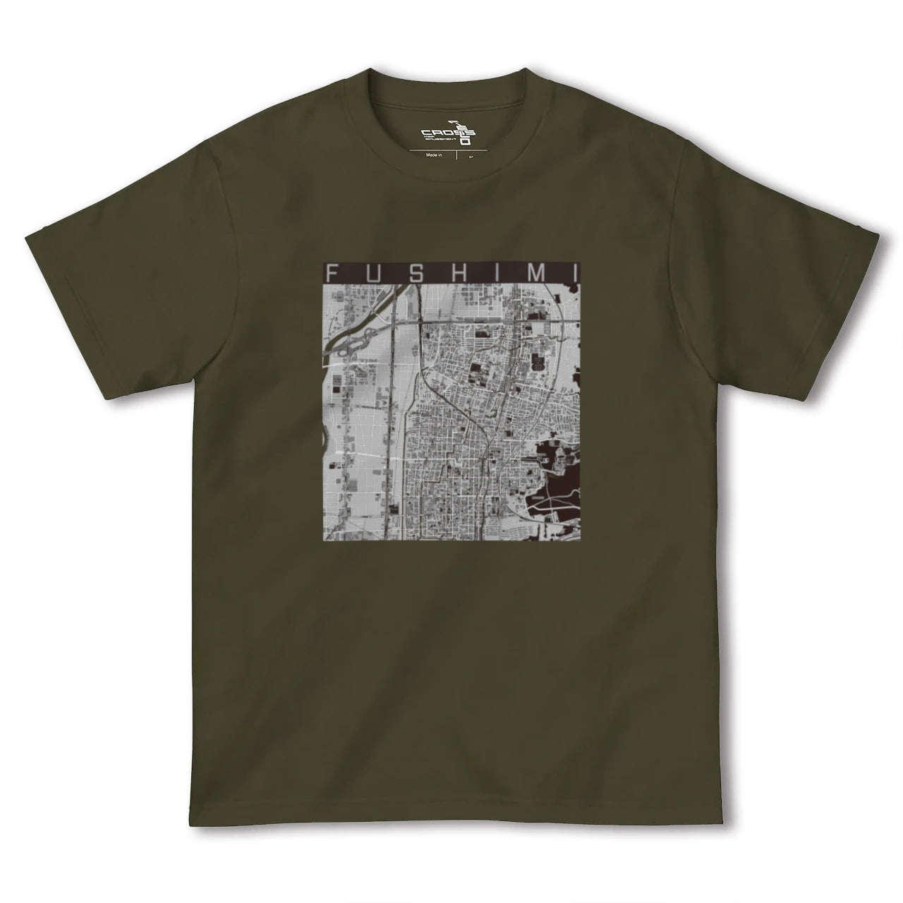 【伏見(京都府)】地図柄ヘビーウェイトTシャツ