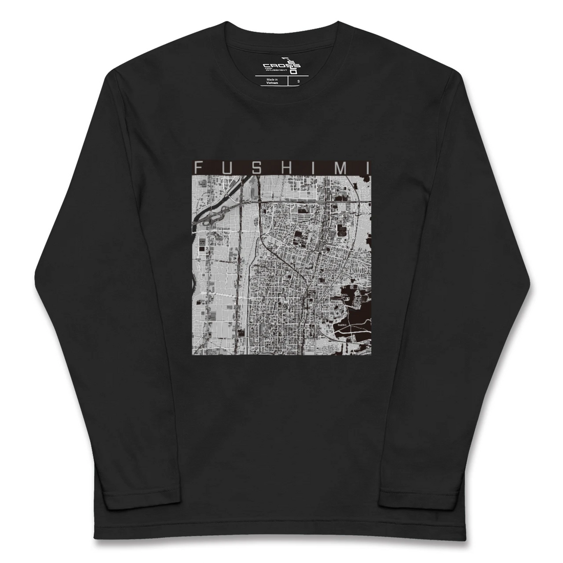 【伏見(京都府)】地図柄ロングスリーブTシャツ