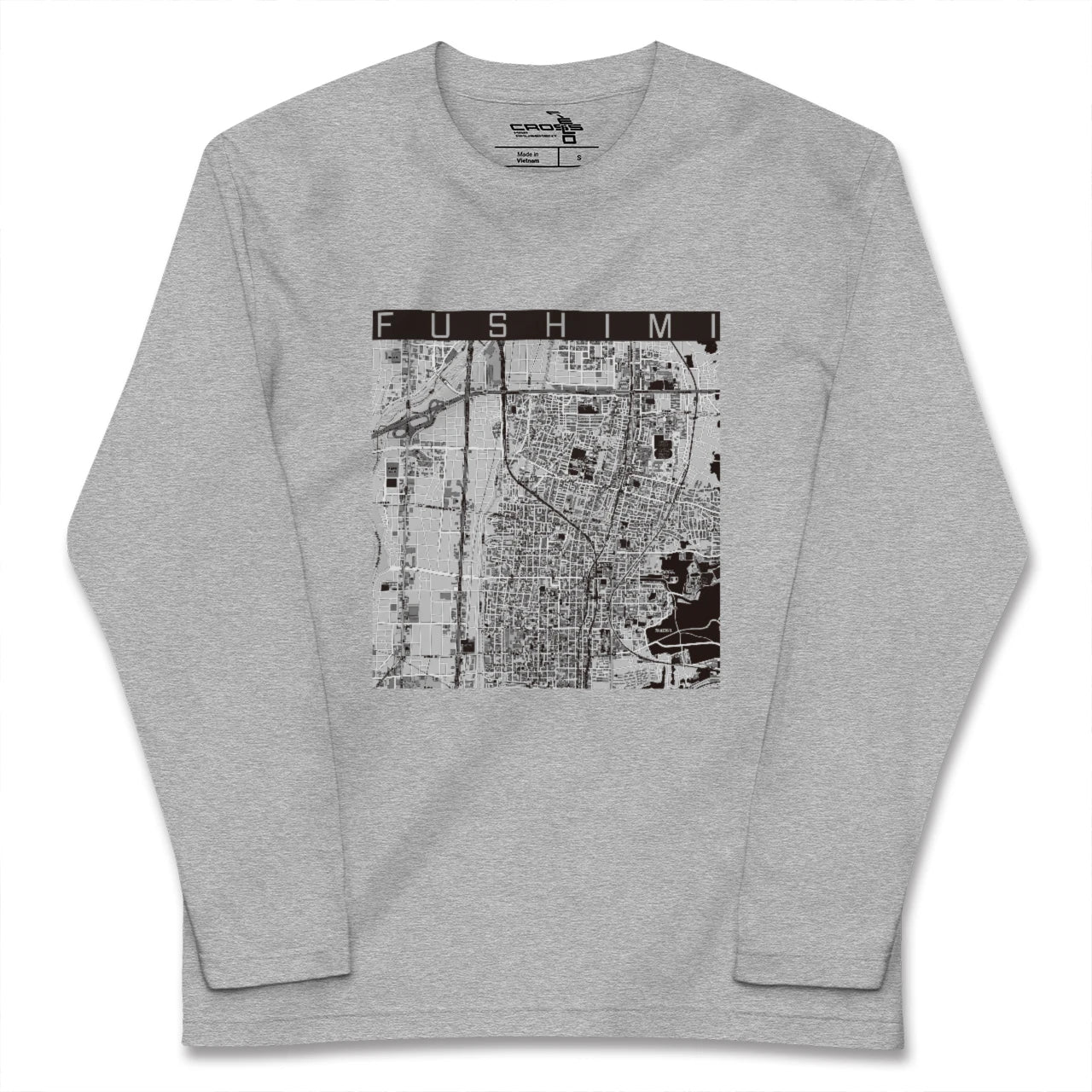 【伏見(京都府)】地図柄ロングスリーブTシャツ