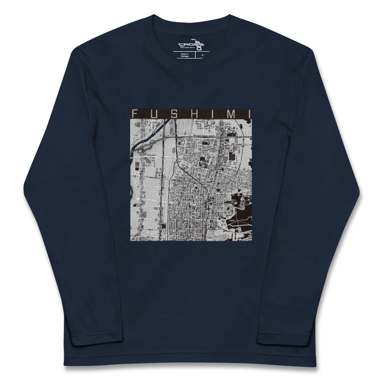 【伏見(京都府)】地図柄ロングスリーブTシャツ