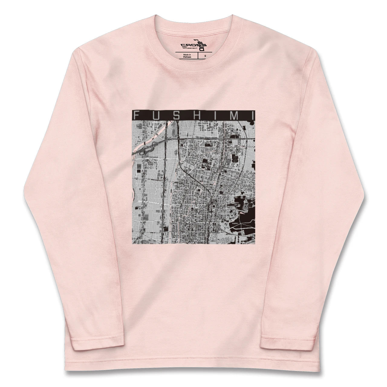 【伏見(京都府)】地図柄ロングスリーブTシャツ